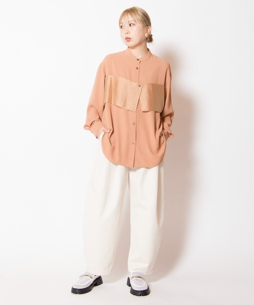 OSMOSIS（オズモーシス）の「レイヤードシャツブラウス（シャツ/ブラウス・レディース・オレンジ/ブラック/アイボリー・ONE SIZE）」の19枚目の写真