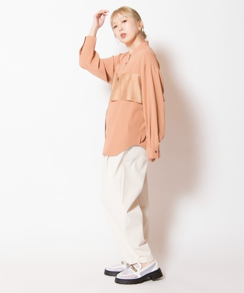 OSMOSIS（オズモーシス）の「レイヤードシャツブラウス（シャツ/ブラウス・レディース・オレンジ/ブラック/アイボリー・ONE SIZE）」の20枚目の写真