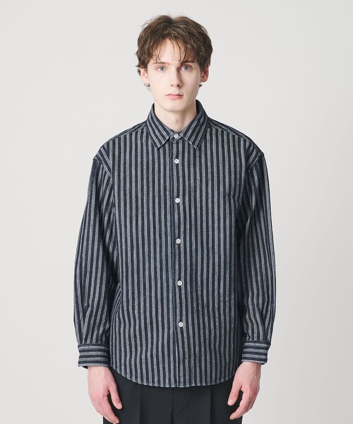 BEAUTY&YOUTH UNITED ARROWS（ビューティーアンドユースユナイテッドアローズ）の「ストライプ デニム オーバー シャツ（シャツ/ブラウス・メンズ・コバルトブルー・M/L/XL/S）」の2枚目の写真