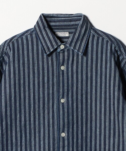BEAUTY&YOUTH UNITED ARROWS（ビューティーアンドユースユナイテッドアローズ）の「ストライプ デニム オーバー シャツ（シャツ/ブラウス・メンズ・コバルトブルー・M/L/XL/S）」の7枚目の写真
