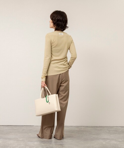 MAQWEL（マクウェル）の「【MAQWEL/マクウェル】ウォッシャブルラインパンツ（その他パンツ・レディース・ライトグレー/ベージュ・M/S）」の5枚目の写真