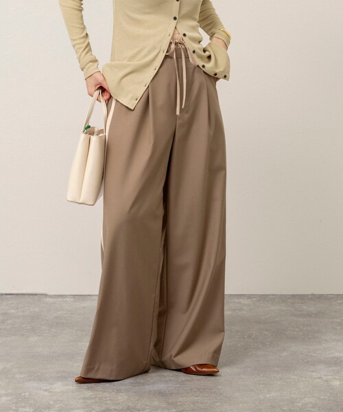 MAQWEL（マクウェル）の「【MAQWEL/マクウェル】ウォッシャブルラインパンツ（その他パンツ・レディース・ライトグレー/ベージュ・M/S）」の9枚目の写真