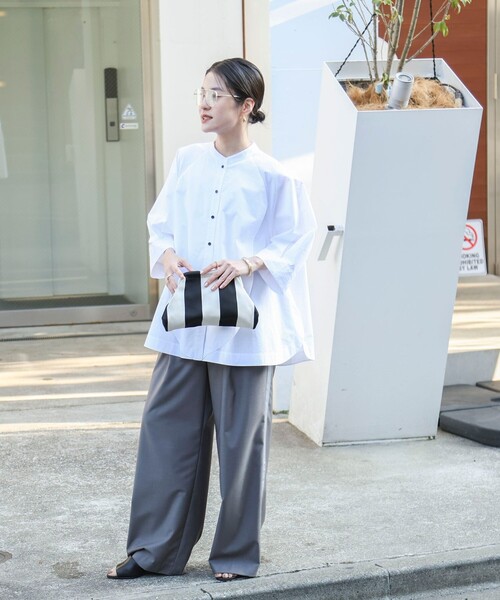 MAQWEL（マクウェル）の「【MAQWEL/マクウェル】ウォッシャブルラインパンツ（その他パンツ・レディース・ライトグレー/ベージュ・M/S）」の14枚目の写真