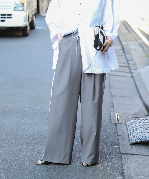 MAQWEL（マクウェル）の「【MAQWEL/マクウェル】ウォッシャブルラインパンツ（その他パンツ・レディース・ライトグレー/ベージュ・M/S）」の18枚目の写真