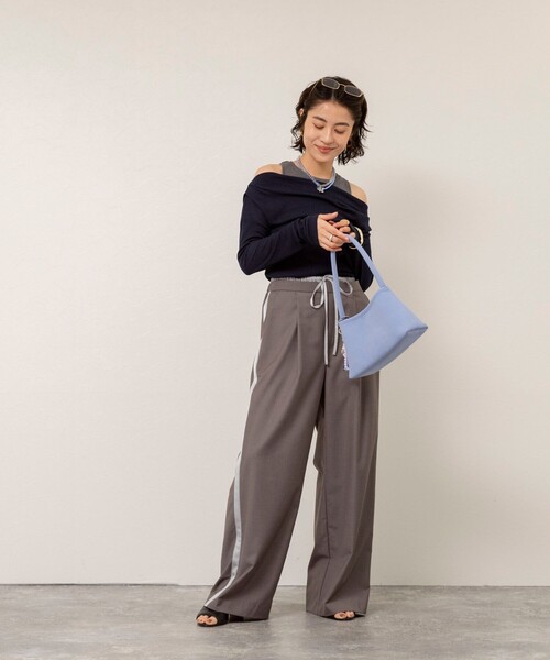 MAQWEL（マクウェル）の「【MAQWEL/マクウェル】ウォッシャブルラインパンツ（その他パンツ・レディース・ライトグレー/ベージュ・M/S）」の19枚目の写真