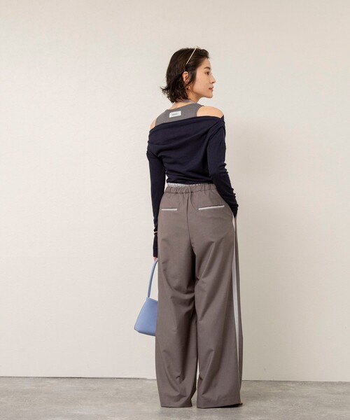 MAQWEL（マクウェル）の「【MAQWEL/マクウェル】ウォッシャブルラインパンツ（その他パンツ・レディース・ライトグレー/ベージュ・M/S）」の21枚目の写真