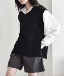 Y/lim（イリム）の「ビッグサイズ脇スリットニットベスト（ベスト）」