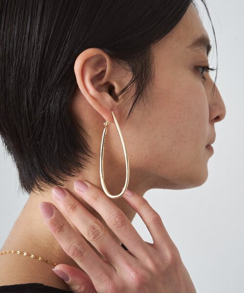 LOUNGEDRESS（ラウンジドレス）の「【GALENA/ガレナ】ドロップフープイヤリング（ピアス（両耳用）・レディース・シルバー/ゴールド・FREE）」の2枚目の写真