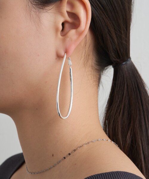 LOUNGEDRESS（ラウンジドレス）の「【GALENA/ガレナ】ドロップフープイヤリング（ピアス（両耳用）・レディース・シルバー/ゴールド・FREE）」の3枚目の写真