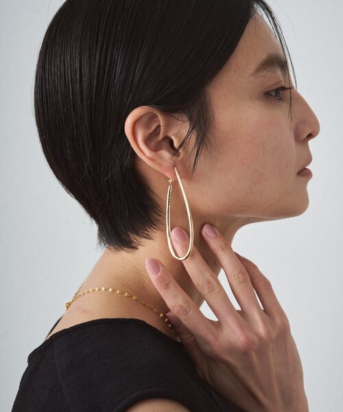 LOUNGEDRESS（ラウンジドレス）の「【GALENA/ガレナ】ドロップフープイヤリング（ピアス（両耳用）・レディース・シルバー/ゴールド・FREE）」の5枚目の写真