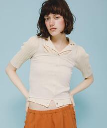 knit polo cardigan