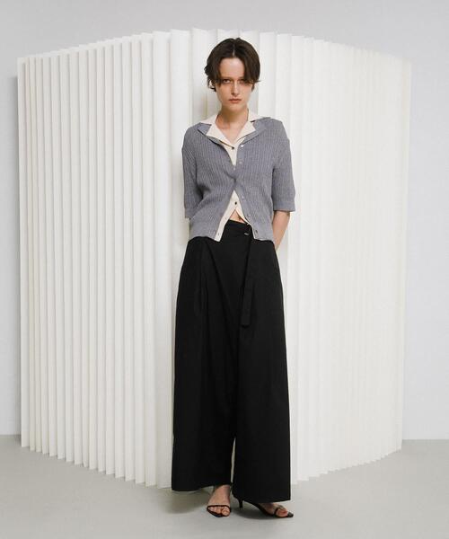 LAATO（ラート）の「knit polo cardigan（ニット/セーター・レディース・ブラウン/オフホワイト/グレー・FREE）」の11枚目の写真