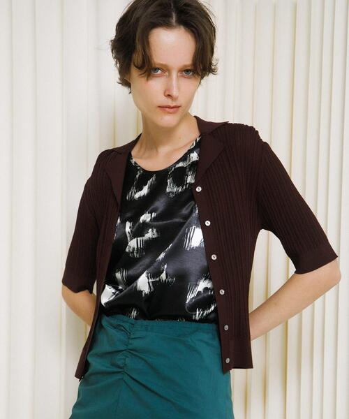 LAATO（ラート）の「knit polo cardigan（ニット/セーター・レディース・ブラウン/オフホワイト/グレー・FREE）」の14枚目の写真