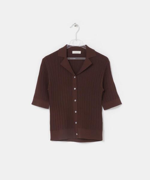 LAATO（ラート）の「knit polo cardigan（ニット/セーター・レディース・ブラウン/オフホワイト/グレー・FREE）」の18枚目の写真