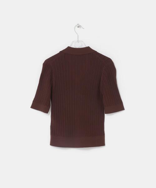 LAATO(ラート)の「knit polo cardigan(ニット/セーター・レディース・ブラウン/オフホワイト/グレー・FREE)」の10枚目の写真