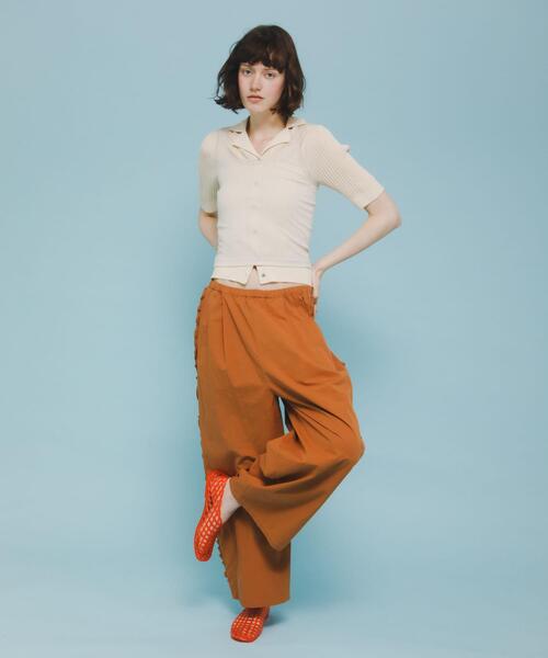 LAATO(ラート)の「knit polo cardigan(ニット/セーター・レディース・ブラウン/オフホワイト/グレー・FREE)」の14枚目の写真