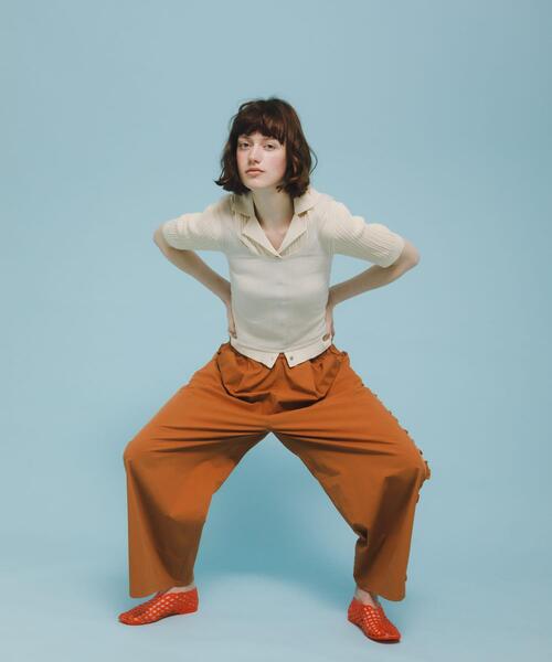 LAATO(ラート)の「knit polo cardigan(ニット/セーター・レディース・ブラウン/オフホワイト/グレー・FREE)」の5枚目の写真
