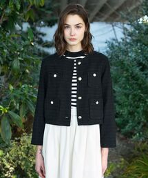 DRESSTERIOR（ドレステリア）の「ブラックファンシーツイードジャケット（ノーカラージャケット）」