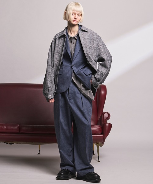 MAISON SPECIAL(メゾンスペシャル)の「《UNISEX》LINEN MIX Relax-Over 2B Tailored Jacket/リネンミックスリラックスオーバー2Bテーラードジャケット【MAISON SPECIAL/メゾンスペシャル】■セットアップ対応■(テーラードジャケット・メンズ・ブラック/ネイビー/アイボリー・2/1/0)」の5枚目の写真