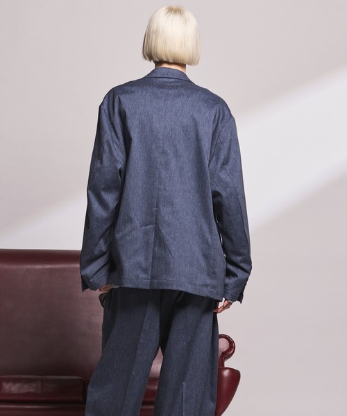 MAISON SPECIAL(メゾンスペシャル)の「《UNISEX》LINEN MIX Relax-Over 2B Tailored Jacket/リネンミックスリラックスオーバー2Bテーラードジャケット【MAISON SPECIAL/メゾンスペシャル】■セットアップ対応■(テーラードジャケット・メンズ・ブラック/ネイビー/アイボリー・2/1/0)」の9枚目の写真