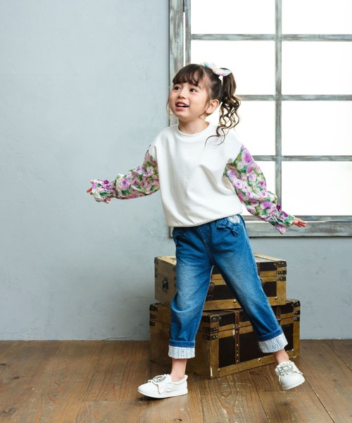 Rora（ローラ）の「ラズリ ロールアップ デニムパンツ（デニムパンツ・キッズ・ブルー・110cm/120cm/130cm/140cm/150cm）」の4枚目の写真