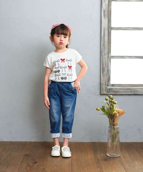 Rora（ローラ）の「ラズリ ロールアップ デニムパンツ（デニムパンツ・キッズ・ブルー・110cm/120cm/130cm/140cm/150cm）」の14枚目の写真