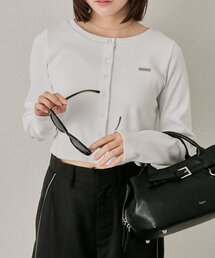 mline | [mline]プレートロゴ リブカーディガン(Tシャツ/カットソー)