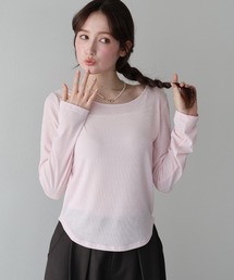クルーネックシアーリブカットソー