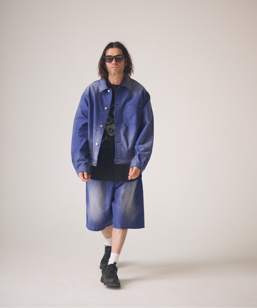 ADAM PATEK(アダムパテック)の「ADAMPATEK/blasted light moleskin short length collared jacket/ライトモールスキンショートジャケット(デニムジャケット・メンズ・ブラック/ブルー・2/1)」の7枚目の写真