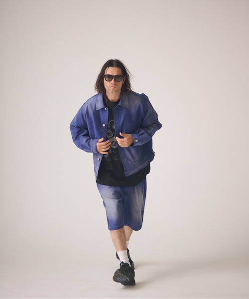 ADAM PATEK(アダムパテック)の「ADAMPATEK/blasted light moleskin short length collared jacket/ライトモールスキンショートジャケット(デニムジャケット・メンズ・ブラック/ブルー・2/1)」の21枚目の写真