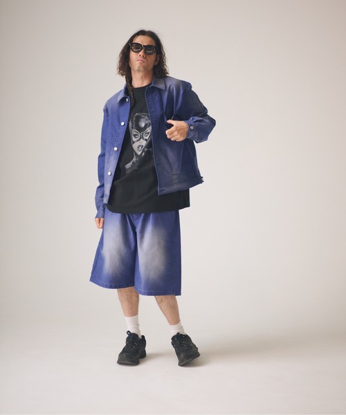 ADAM PATEK(アダムパテック)の「ADAMPATEK/blasted light moleskin short length collared jacket/ライトモールスキンショートジャケット(デニムジャケット・メンズ・ブラック/ブルー・2/1)」の8枚目の写真