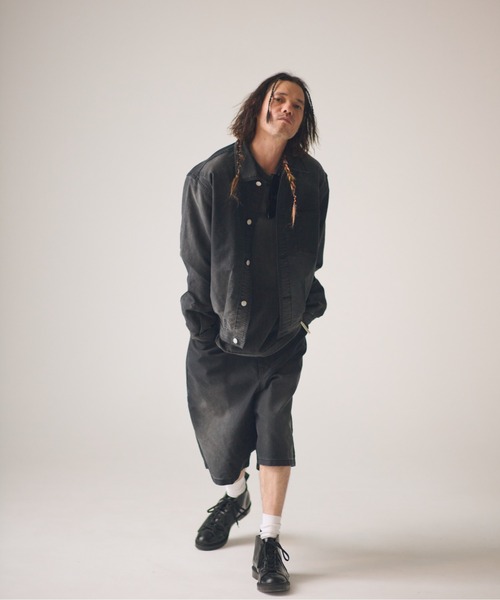 ADAM PATEK(アダムパテック)の「ADAMPATEK/blasted light moleskin short length collared jacket/ライトモールスキンショートジャケット(デニムジャケット・メンズ・ブラック/ブルー・2/1)」の13枚目の写真