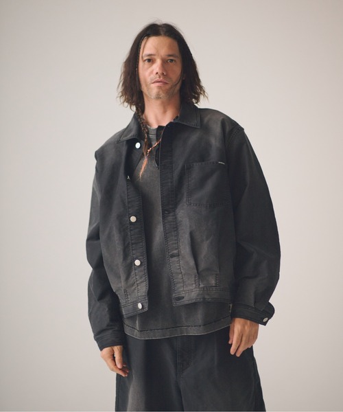 ADAM PATEK(アダムパテック)の「ADAMPATEK/blasted light moleskin short length collared jacket/ライトモールスキンショートジャケット(デニムジャケット・メンズ・ブラック/ブルー・2/1)」の17枚目の写真