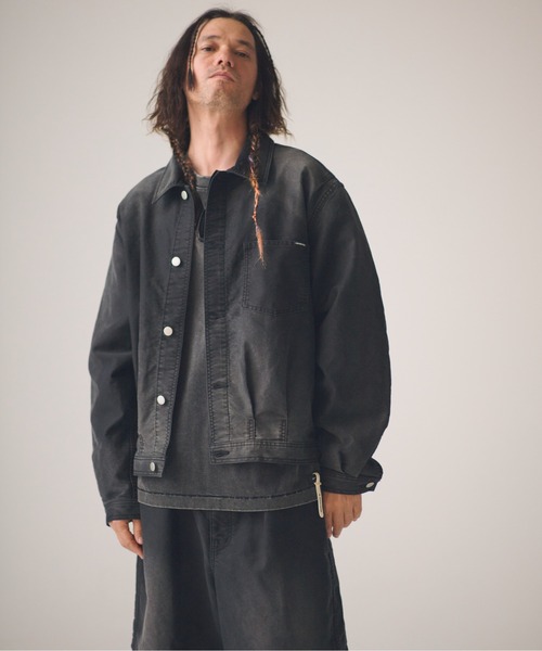 ADAM PATEK(アダムパテック)の「ADAMPATEK/blasted light moleskin short length collared jacket/ライトモールスキンショートジャケット(デニムジャケット・メンズ・ブラック/ブルー・2/1)」の5枚目の写真