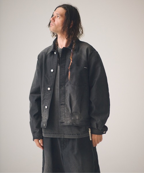 ADAM PATEK(アダムパテック)の「ADAMPATEK/blasted light moleskin short length collared jacket/ライトモールスキンショートジャケット(デニムジャケット・メンズ・ブラック/ブルー・2/1)」の18枚目の写真