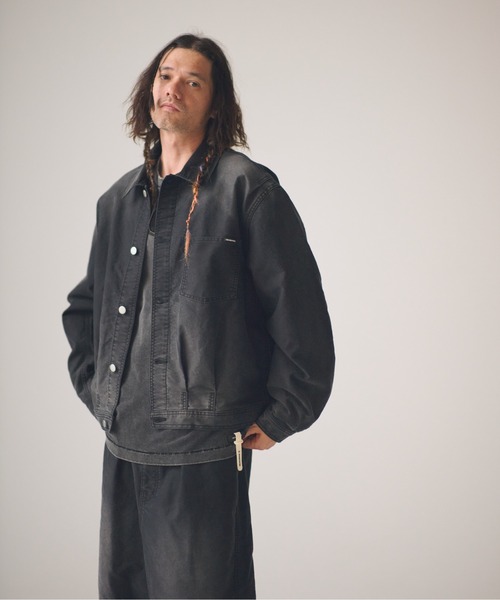 ADAM PATEK(アダムパテック)の「ADAMPATEK/blasted light moleskin short length collared jacket/ライトモールスキンショートジャケット(デニムジャケット・メンズ・ブラック/ブルー・2/1)」の19枚目の写真