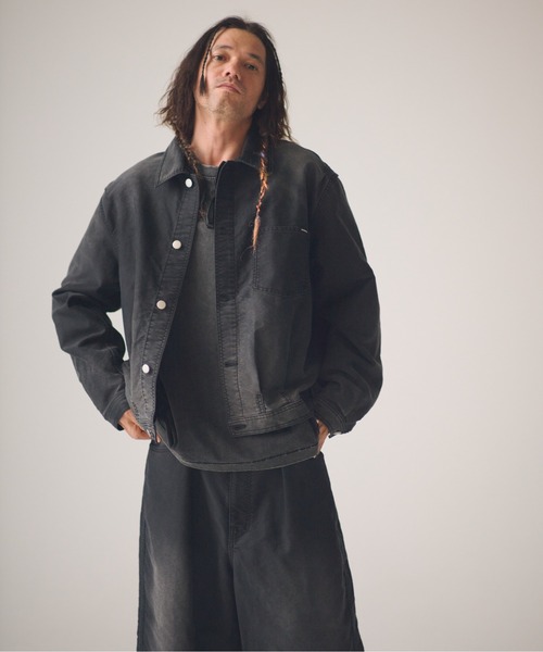 ADAM PATEK(アダムパテック)の「ADAMPATEK/blasted light moleskin short length collared jacket/ライトモールスキンショートジャケット(デニムジャケット・メンズ・ブラック/ブルー・2/1)」の20枚目の写真