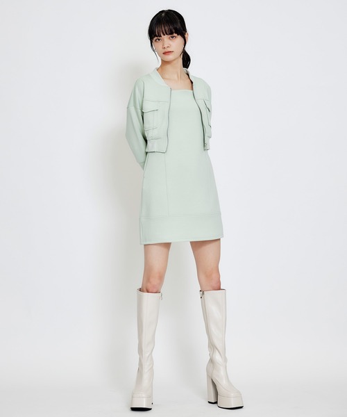 REDYAZEL(レディアゼル)の「【セットアップ可能】バイカラーステッチカットミニワンピース(ワンピース・レディース・キナリ/ミント/ネイビー・FREE)」の15枚目の写真