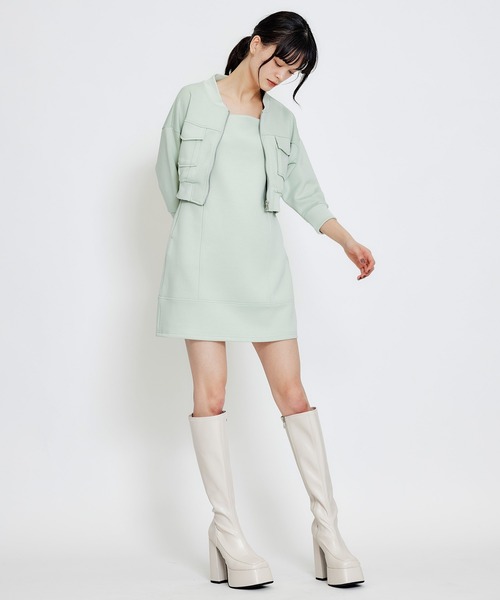REDYAZEL(レディアゼル)の「【セットアップ可能】バイカラーステッチカットミニワンピース(ワンピース・レディース・キナリ/ミント/ネイビー・FREE)」の16枚目の写真