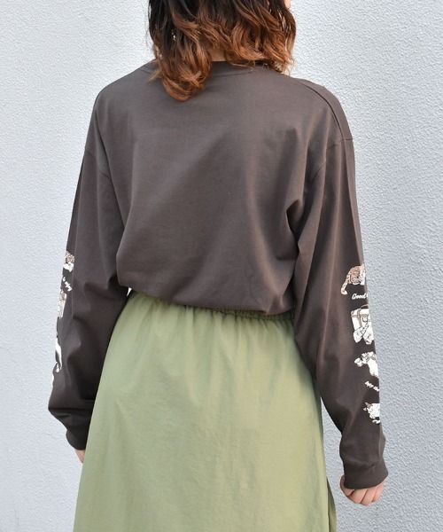 Bleu Bleuet(ブルーブルーエ)の「ネコ袖プリントロンT(Tシャツ/カットソー・レディース・ブルーグリーン/グリーン/チャコール・M)」の21枚目の写真