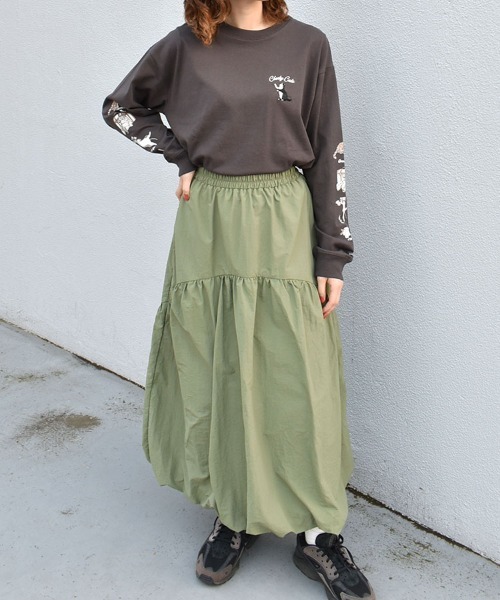 Bleu Bleuet(ブルーブルーエ)の「ネコ袖プリントロンT(Tシャツ/カットソー・レディース・ブルーグリーン/グリーン/チャコール・M)」の19枚目の写真