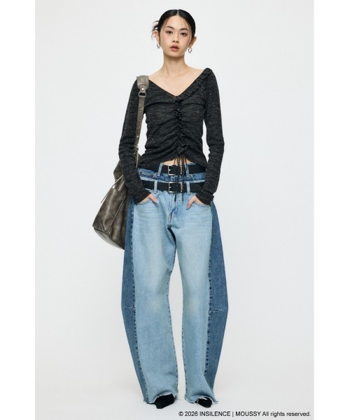 MOUSSY（マウジー）の「INSILENCE DOUBLE WAIST BAGGY（デニムパンツ