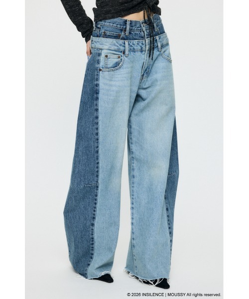 MOUSSY(マウジー)の「INSILENCE DOUBLE WAIST BAGGY(デニムパンツ・レディース・ライトブルー・0/1/2)」の7枚目の写真