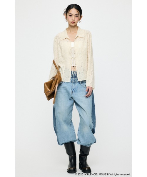 MOUSSY(マウジー)の「INSILENCE DOUBLE WAIST BAGGY(デニムパンツ・レディース・ライトブルー・0/1/2)」の18枚目の写真