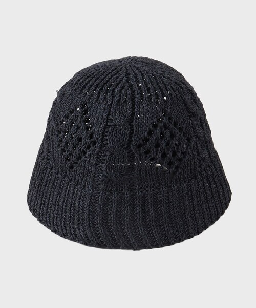 tk.TAKEO KIKUCHI（ティーケータケオキクチ）の「オープンワークバケットハット（ハット・メンズ・アイボリー/ブラック・00）」の2枚目の写真