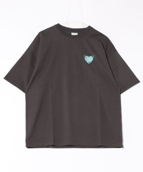 8(eight)(エイト)の「ハートプリント半袖Tシャツ(Tシャツ/カットソー・メンズ・ブラック/スミクロ/ホワイト・LARGE/X-LARGE/MEDIUM)」の1枚目の写真