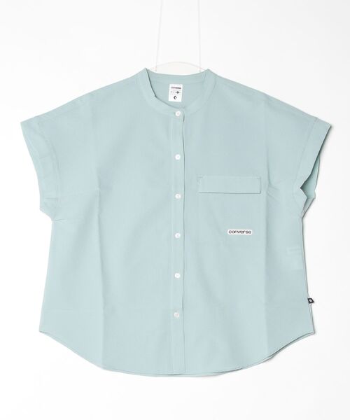 CONVERSE(コンバース)の「コンバース SEERSUCKER STAND CL SHIRT L シアサッカーシャツ(シャツ/ブラウス・レディース・ブルー/チャコールグレー・M/L)」の4枚目の写真