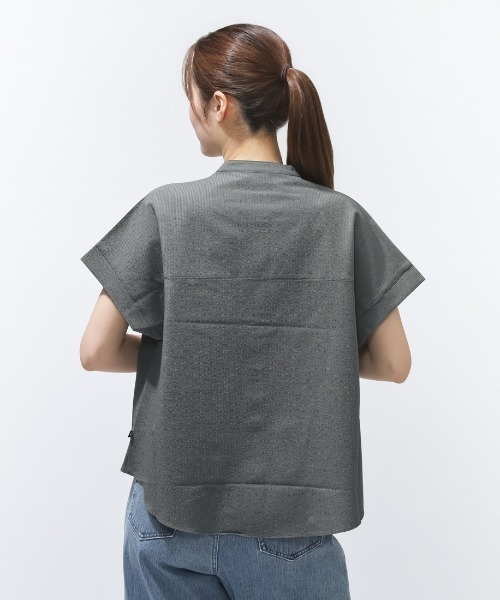 CONVERSE(コンバース)の「コンバース SEERSUCKER STAND CL SHIRT L シアサッカーシャツ(シャツ/ブラウス・レディース・ブルー/チャコールグレー・M/L)」の7枚目の写真