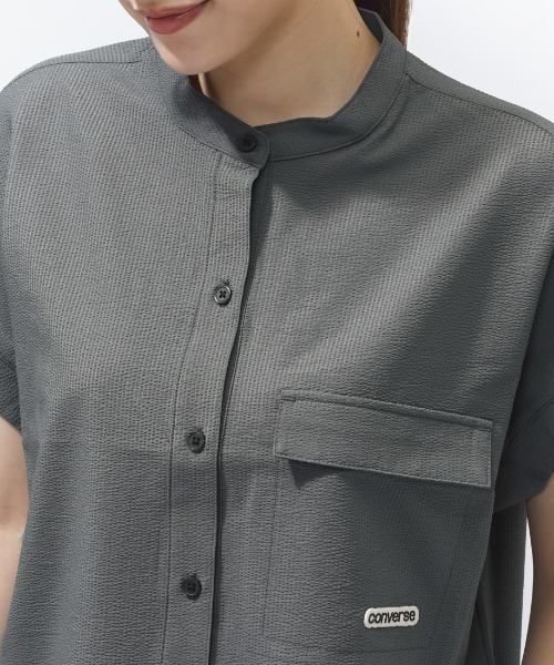 CONVERSE(コンバース)の「コンバース SEERSUCKER STAND CL SHIRT L シアサッカーシャツ(シャツ/ブラウス・レディース・ブルー/チャコールグレー・M/L)」の9枚目の写真