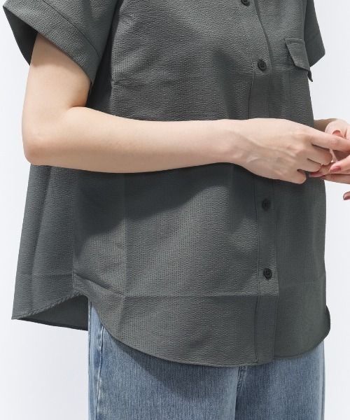 CONVERSE(コンバース)の「コンバース SEERSUCKER STAND CL SHIRT L シアサッカーシャツ(シャツ/ブラウス・レディース・ブルー/チャコールグレー・M/L)」の11枚目の写真